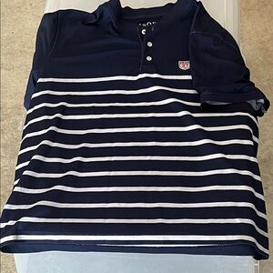 Izod men’s Polo with Navy and White Stripes